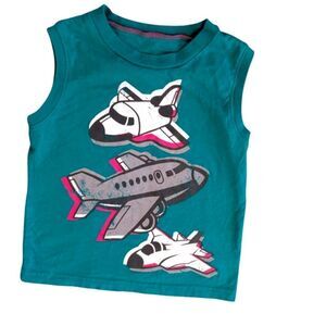 Circo boys Y2K green airplane graphic print tank top size 4T